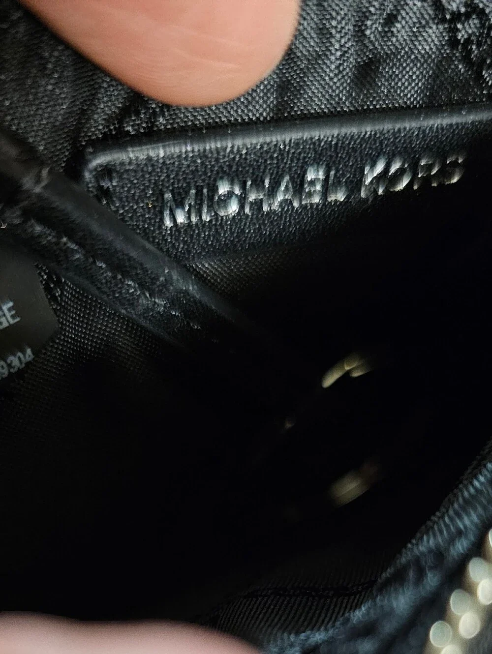 Michael Kors Jet Set Small Coin Purse Blk Monogram With Rhinestones EUC
